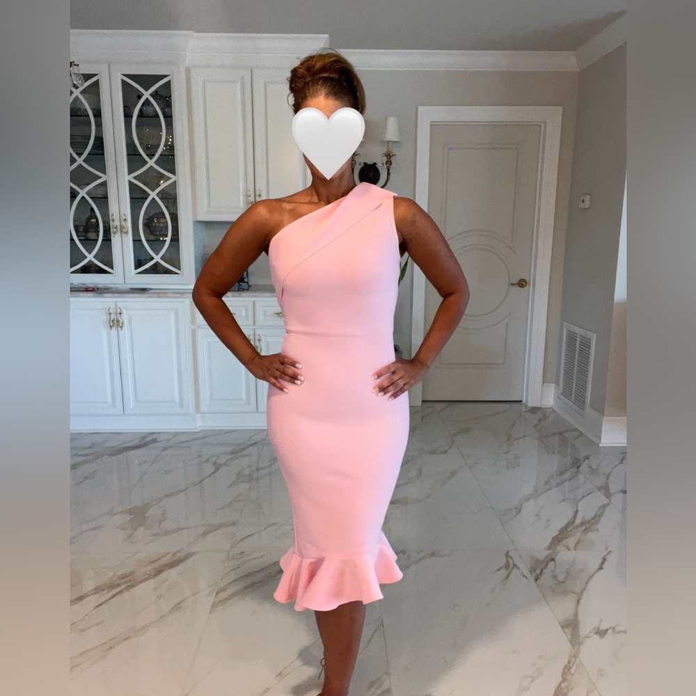 Elegant Pink One-Shoulder Dress - New Never Worn